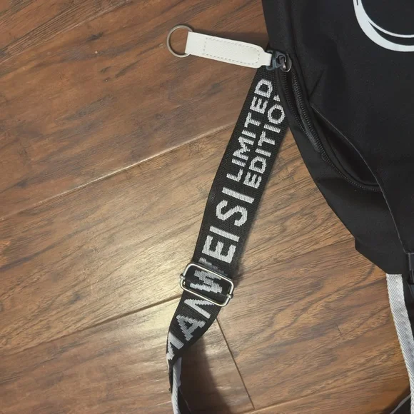 Black Sling Bag with Graphic Design - Picture 3 of 10